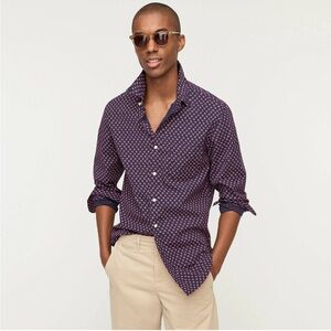 Men’s J.Crew Navy Pink Floral Print Button Front Shirt Small Long Sleeve